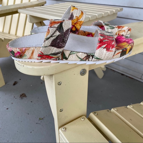 J Slides white/yellow raffia slide NIB no lid - Picture 7 of 8